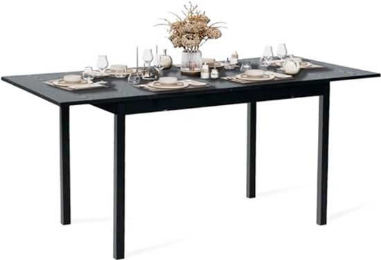 Uittrekbare Eettafel voor 4 tot 6 Personen - Industriële Stijl - 120-160x80x75cm