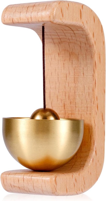 Mmgoqqt - 1 Stuks - Magnetische Deurbel - Houten Windbelbellen - Draadloze Kleefdeurbel Met zachte Bel Voor Thuis Kantoor Winkel