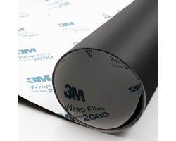 Zwarte Mat Carwrapping Folie 152 cm x 35 cm - Zelfklevende Autofolie met Luchtkanalen