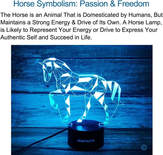 Daity 3D-paard decoratief licht cadeau met afstandsbediening, 7 kleuren veranderend nachtlampje verjaardagsspeelgoed voor kinderen, meisjes, jongens, paardenliefhebbers van Daity — afbeelding 3