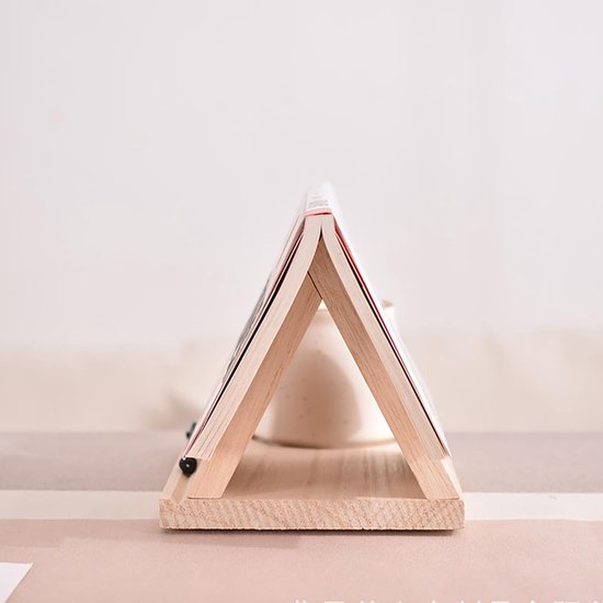 Houten Driehoek Boekenstandaard Mini Desktop Boekenplank