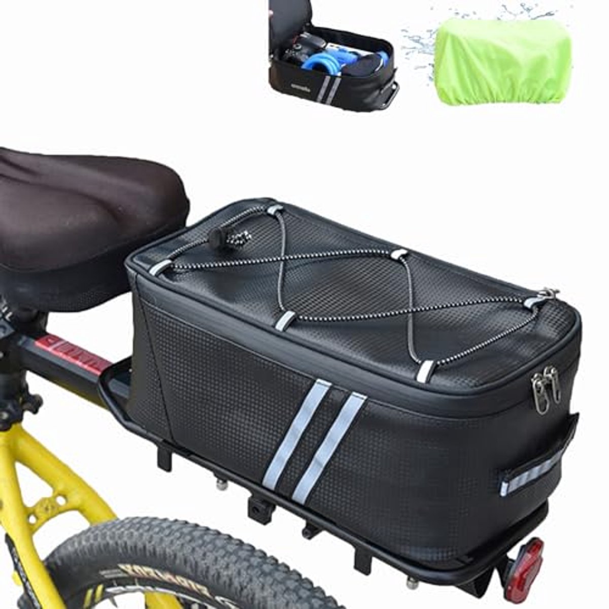 Waterdichte Fietstas 2-in-1 voor Bagagedrager met Regenhoes - Multifunctionele Fietstas als Handtas (8 Liter)