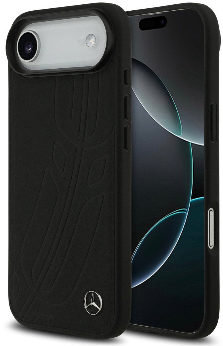 Mercedes-Benz Back Cover - iPhone 17 Air - Zwart - Genuine Leather - Magsafe Compatibel