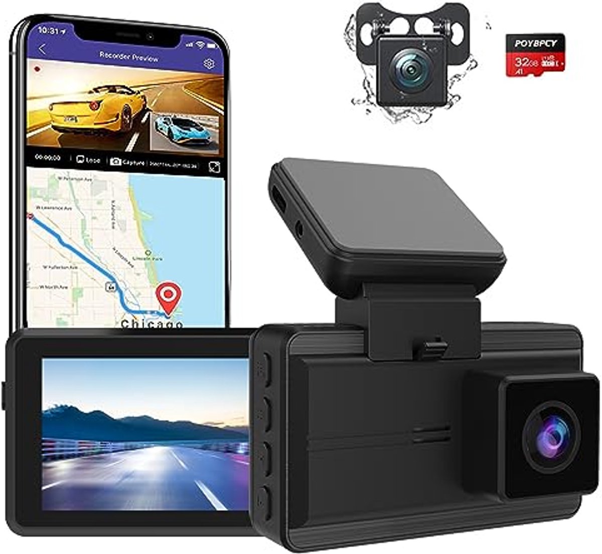 Dashcam 4K met App, Wifi, GPS, en Geavanceerde Functies