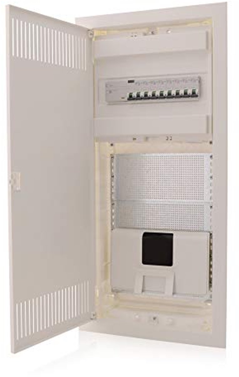 Multimedia-verdeler incl. zekeringendoos 717x346x92mm voor 24+4 modules - Inbouw- en communicatieoplossing