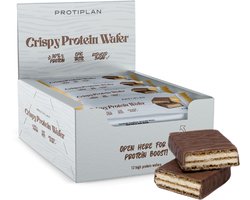 Protiplan - Crispy Protein Wafer Vanilla - Eiwitrijke Chocolade Wafels 12×35 g - High Protein Snack - Low-Carb - Sportvoeding & Tussendoortje