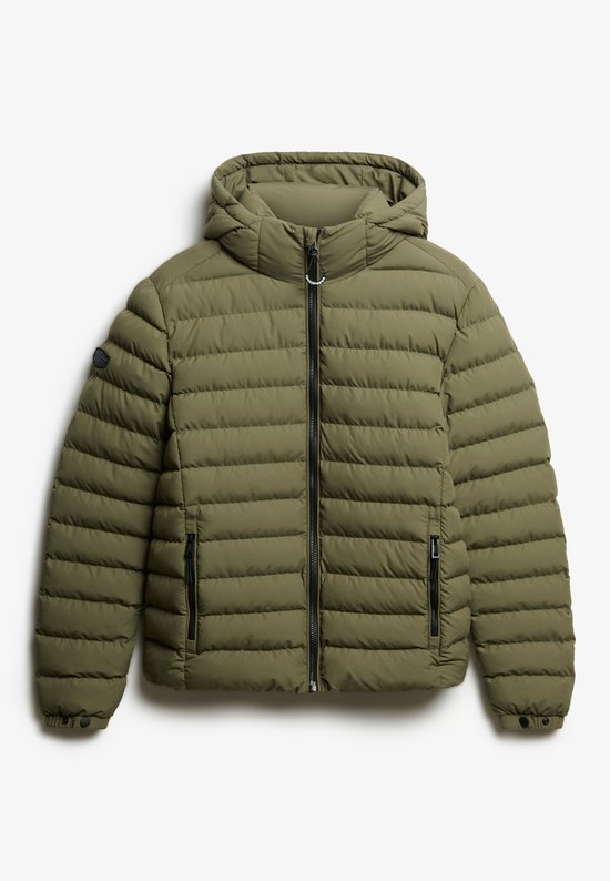 Superdry HOODED FUJI PADDED JACKET Heren Jas - Shooting Olive