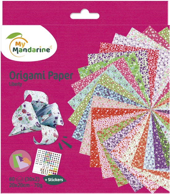 Origami papier Liberty, 60 vel 70g 20 x 20 cm - met motief