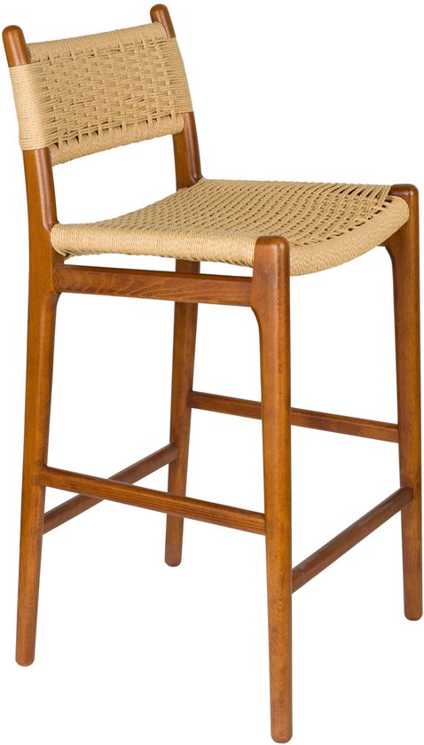 Chaise de bar Dutchbone Cecile en noyer et marron