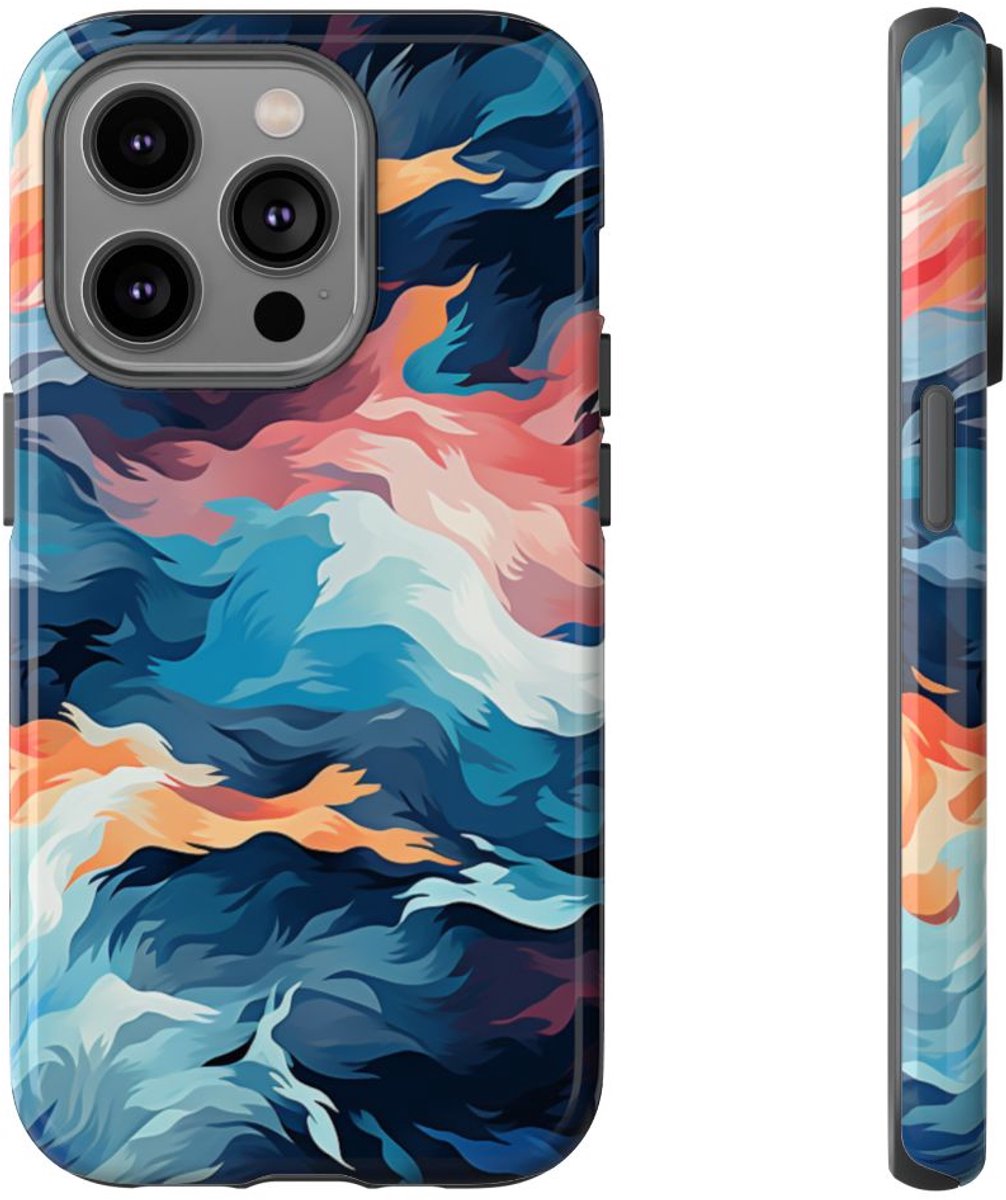 Abstracte Veelkleurige Vloeibare Golven – Telefoonhoesje Geschikt voor iPhone 14 Pro