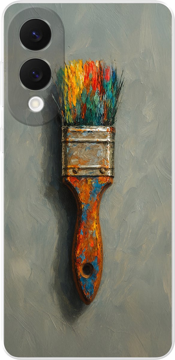Telefoonhoesje Geschikt voor Samsung Galaxy S25 Edge hoesje - Verf - Kwast - Schilderij - Siliconen Telefoonhoesje Telefoonhoesje