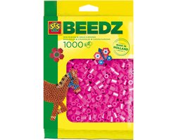 foto van SES Creative - Beedz - Neon Roze - Strijkkralen - 1000 Stuks - PVC Vrij - Vanaf 5 Jaar