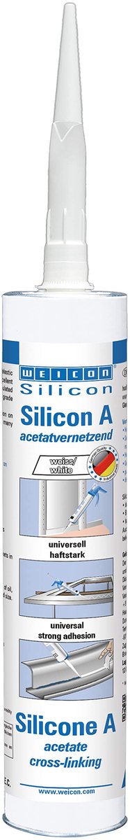 WEICON Silicon A 310 ml wit | permanent elastisch siliconen