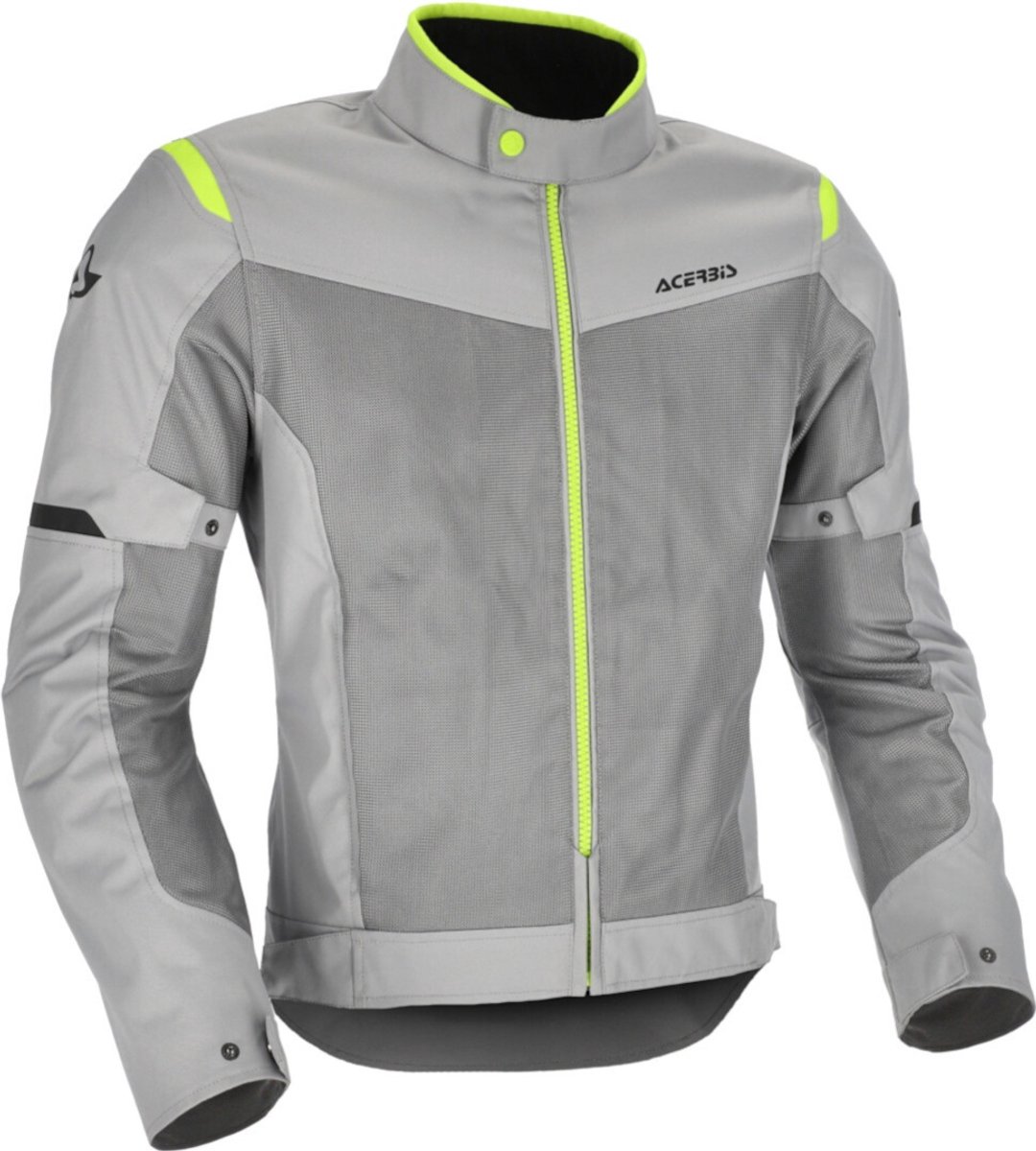 Acerbis Ramsey Vented 2.0 Mesh Grijs Geel Textiele Motorjas - Jas