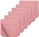 Unnivoll Lot De 6 Bavoirs Carrés Mousseline 100% Coton Bébé - 50x25cm Blanc Et Vert