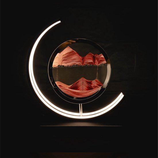Luxus - Lampe de table Quicksand - Rouge - Art du sable en mouvement - Lampe sablier - Art du sable en verre - Lampe de bureau - LED - Dimmable - Industriel et moderne - Veilleuse pour la chambre