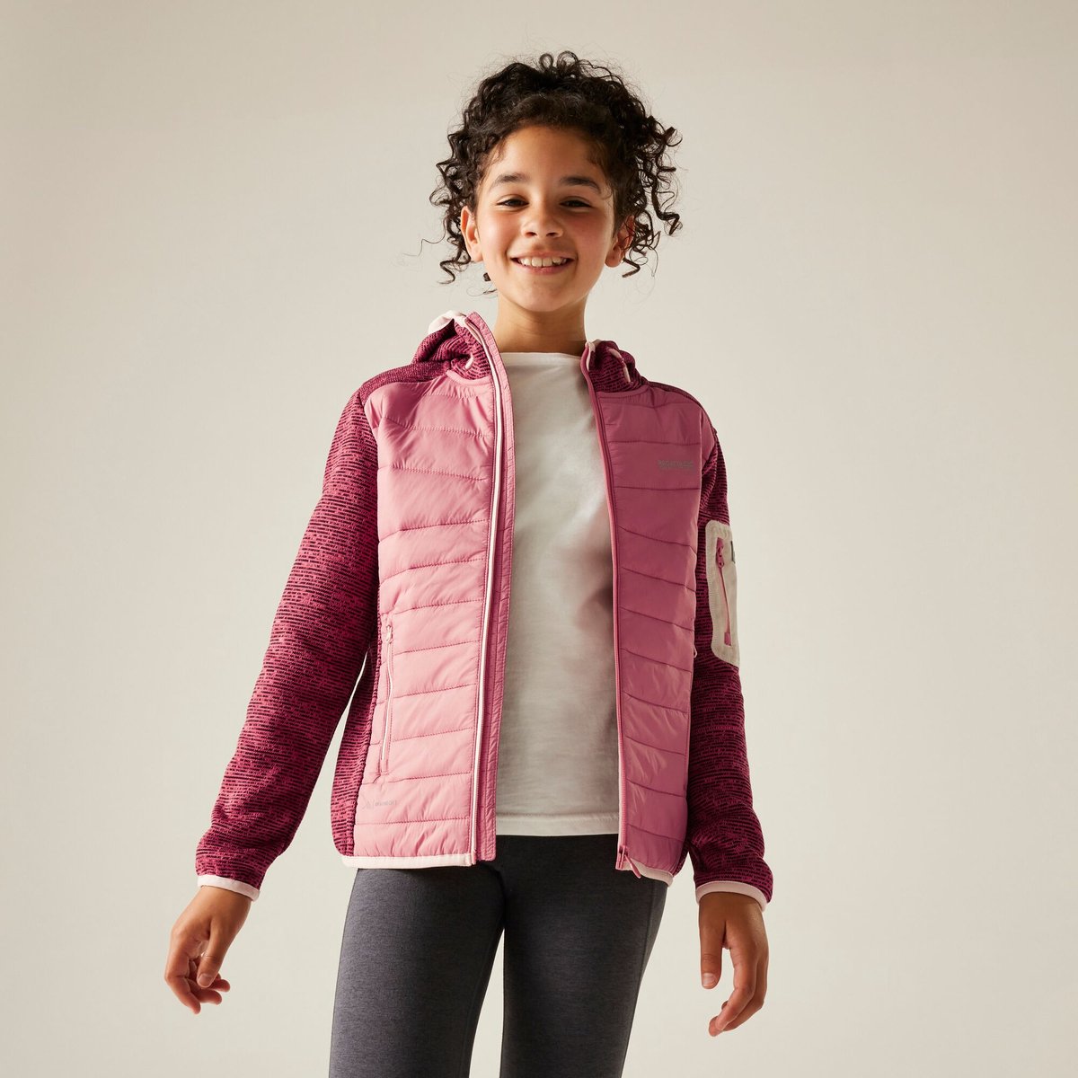 Newhill bestendige hybride isolerende donsjas voor kinderen Roze