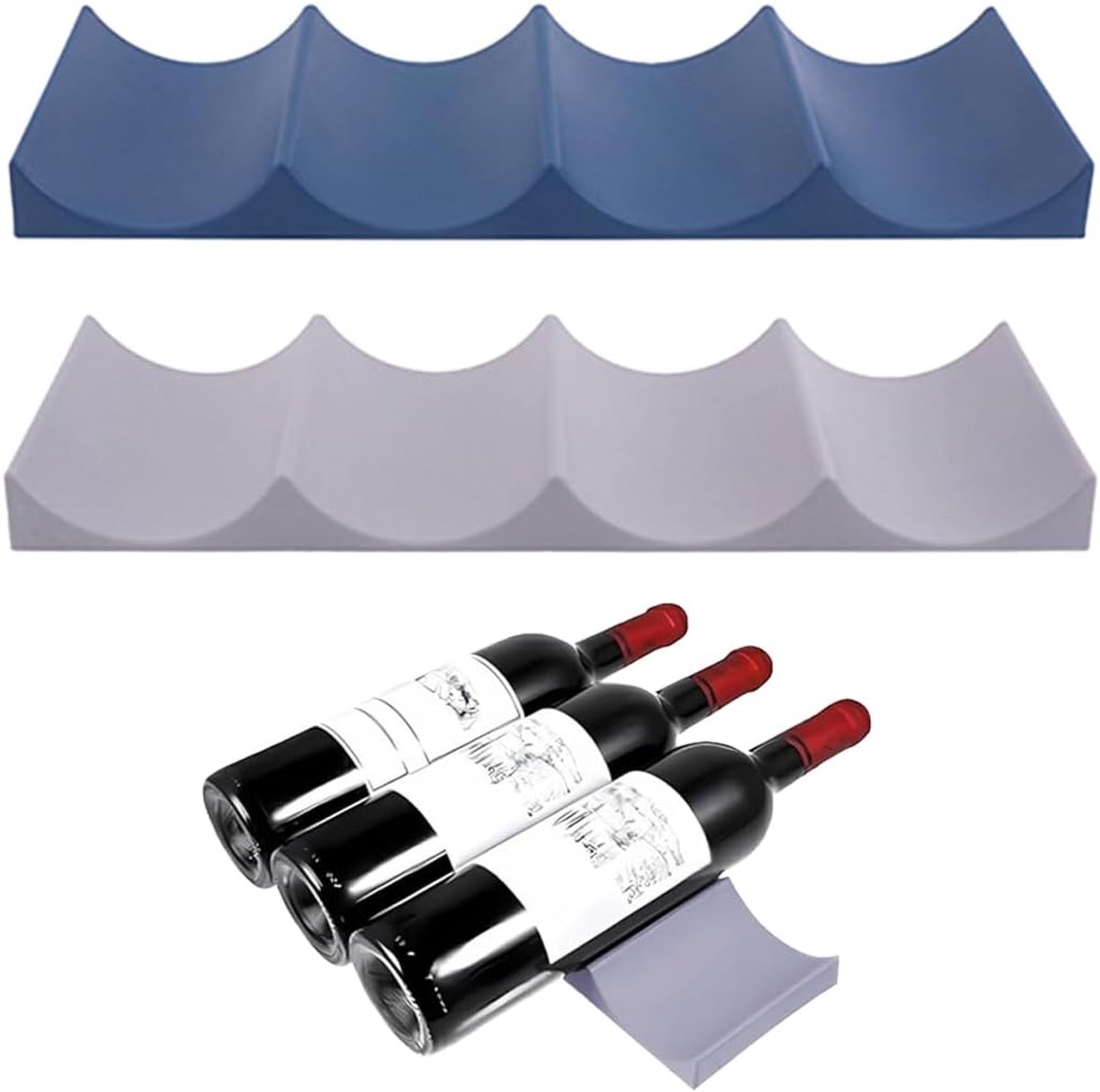 Flessenrek, 2-delig wijnrek, wijnrek, multifunctioneel stapelrek