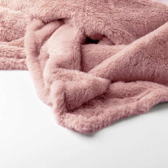 Dutch Decor - LIZE - plaid 140x180 cm - 100% gerecycled polyester - Rose Tan - roze