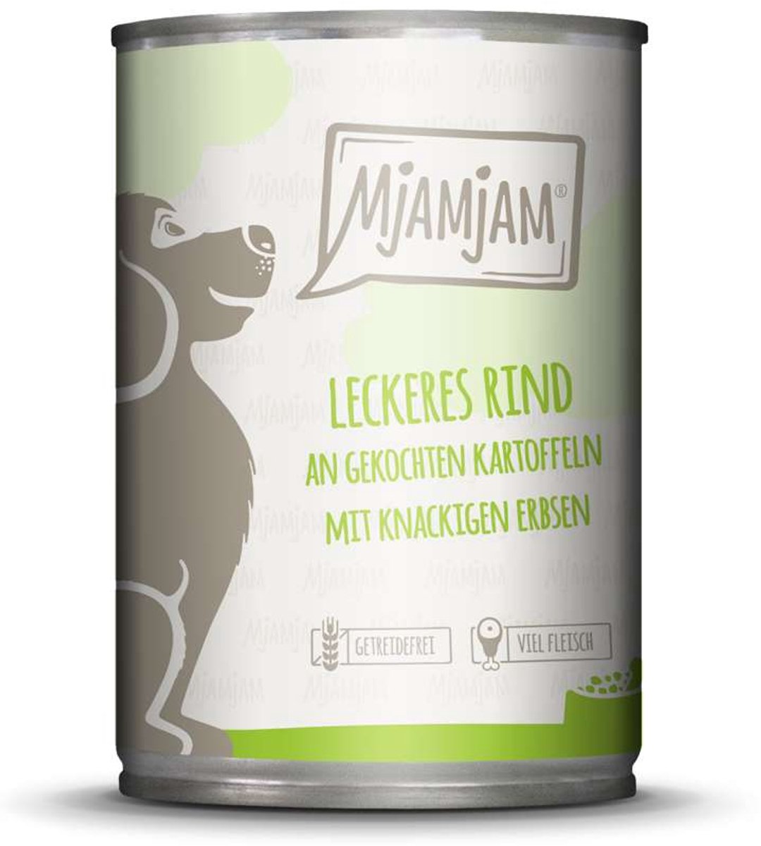 MjAMjAM MjAMjAM Dog - Leckere Mahlzeiten Dose 6x400g | Rind & Kartoffeln