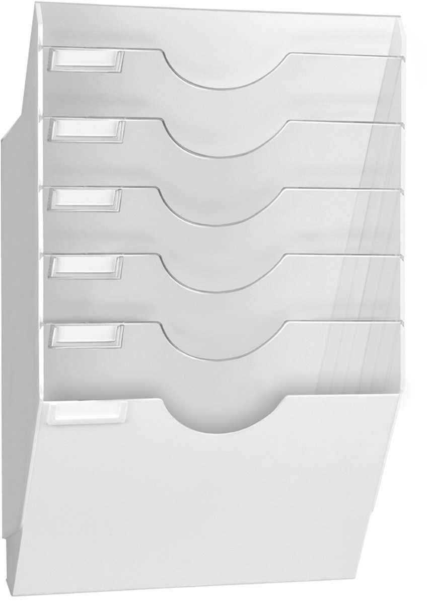 Cep Wand folderrek mailroom Wit. A4 staand. 6 vakken. L346 x B140 x H536 mm