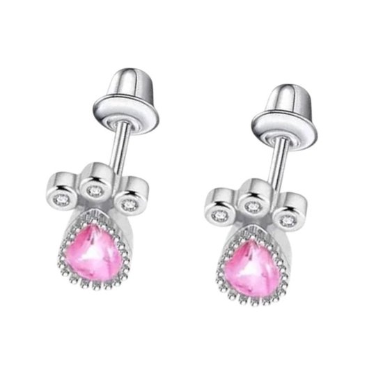 Aramat Jewels | Boucles d'oreilles | RVS boucles d'oreilles gouttes pour fille 9x7mm- Fermeture à vis | | | |9 mm | Acier | Enfants, Adultes | Présent