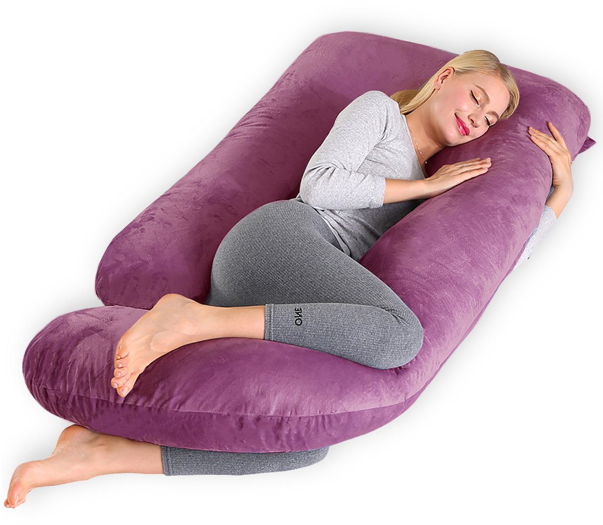 CALIYO Zwangerschapskussen XXL - 270 cm - Afneembare Hoes - Zijslaapkussen / Body Pillow / Lichaamskussen / Voedingskussen