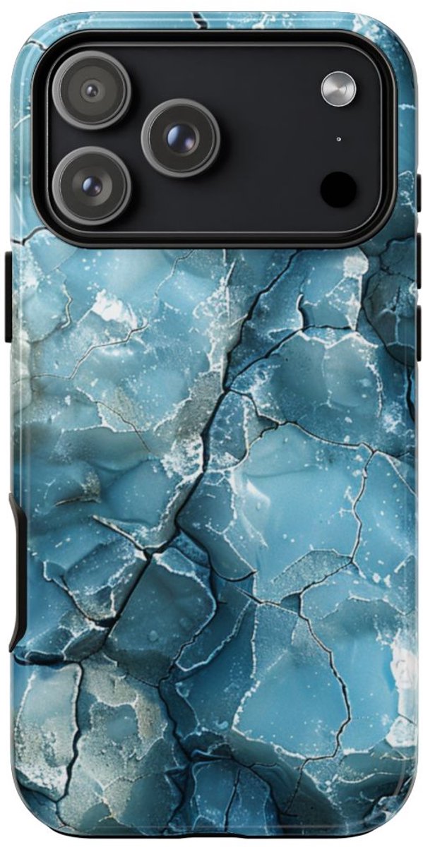 IJzige Fractalstructuur met Grunge – Telefoonhoesje Geschikt voor iPhone 17 Pro Max
