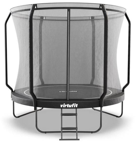 VirtuFit Premium Trampoline met Veiligheidsnet - Ø 251 cm - Ronde Trampoline voor Kinderen en Volwassenen - Water- en UV-bestendig - Max 120 kg - Stevig Frame - Met trapje
