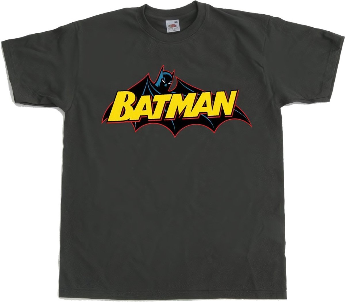 DC Comics Batman Heren Tshirt -M- Retro Logo Grijs