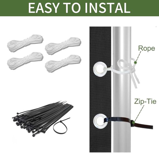 Voile d'ombrage imperméable - Protection UV et ombrage - 1 pièce - polyester