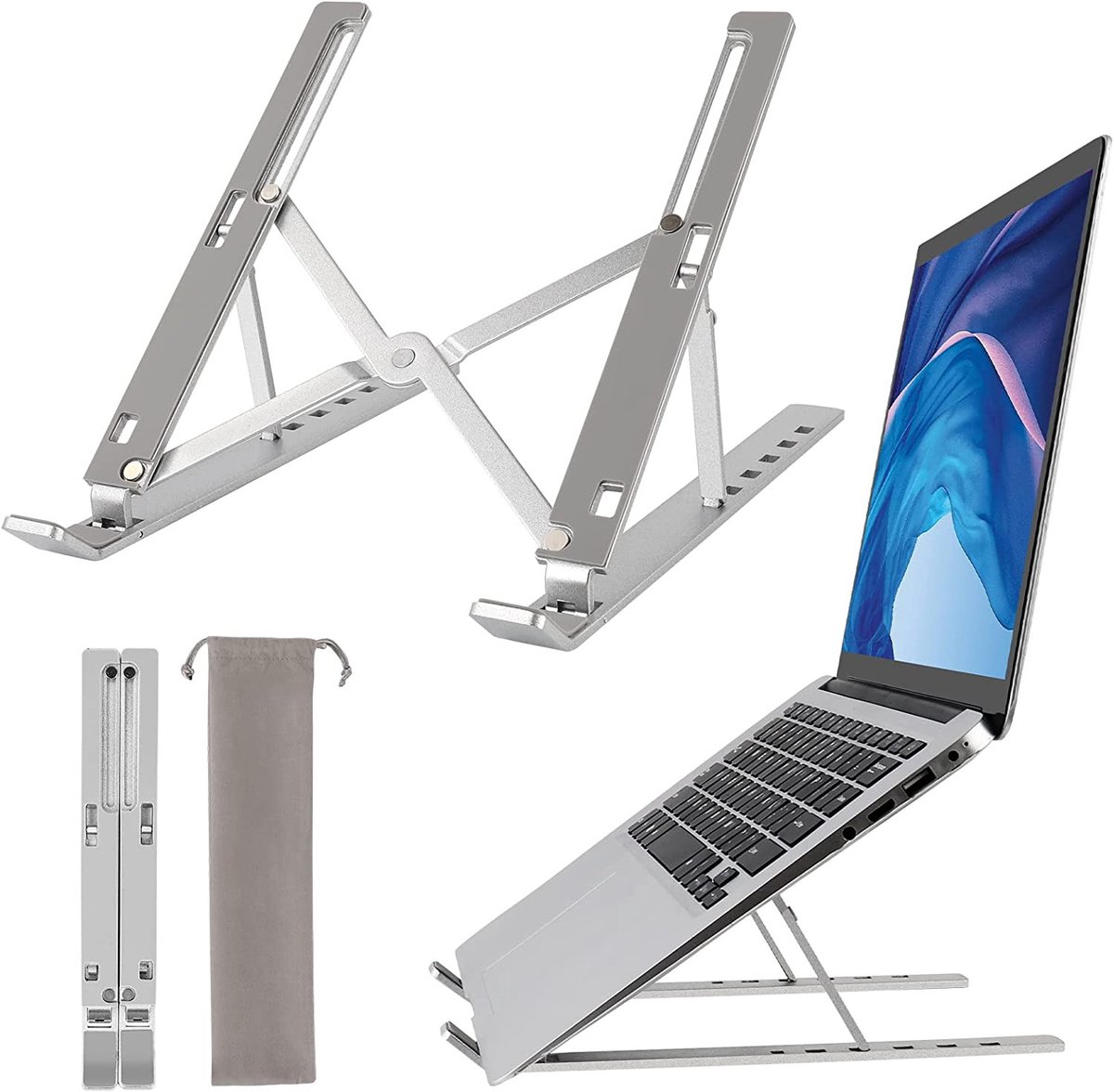 Draagbare Laptopstandaard met 6 Hoekinstellingen voor Ergonomisch Gebruik