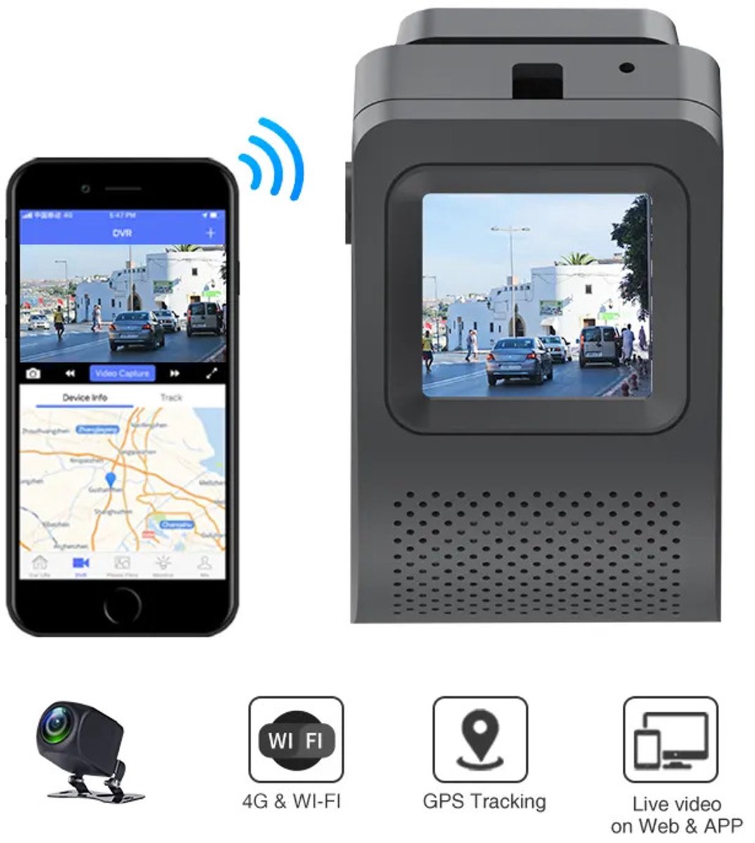 Mini Dash Cam 1080P 4G Remote Monitoring Auto Dash Cam Life View