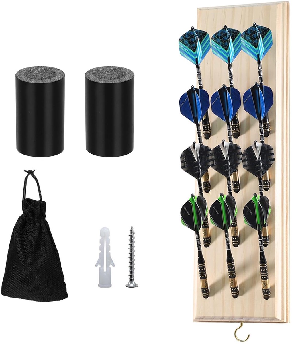 Houten dartstandaard - wandhouder voor darts - set van 2