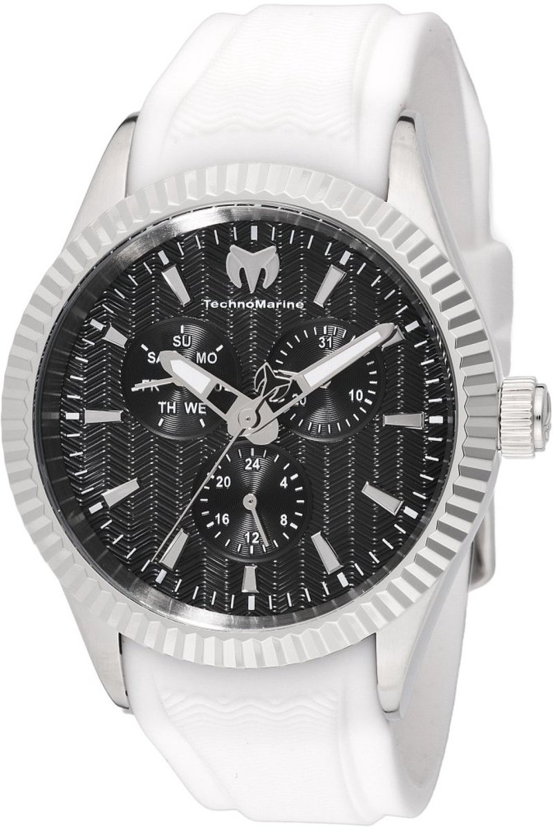 TechnoMarine Sea TM-724001 Heren Horloge - Waterdicht - Analoog - Quartz Uurwerk - Roestvrij Staal met zwarte Wijzerplaat - 42mm