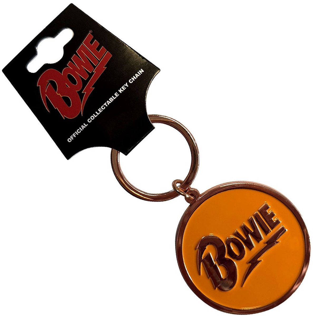 David Bowie - Circle Logo Sleutelhanger - Geel/Bruin