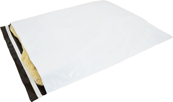 HVDHYY Plastic verzendzakken, 50 stuks, 400 x 550 mm, folieverzendzakken, nieuw materiaal, waterdicht, zelfklevend, ondoorzichtig, wit, voor kleding, textiel en schoenendoos