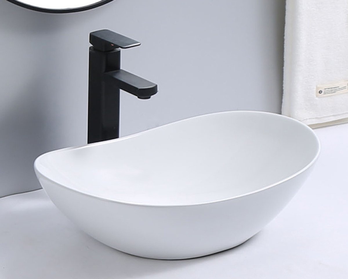 LINEA UNO - Krota 62 - Mat wit - Waskom - - Keramiek - Ovaal - 251101
