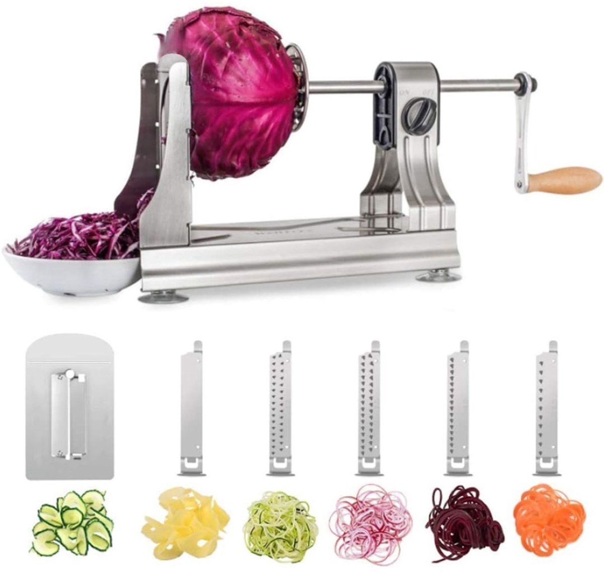 MKSS® Spiraalsnijder - Spiralizer - Mandoline Keukensnijder - Zilver