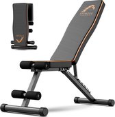 Verstelbare fitnessbank - 7-in-1 buikspiertraining - 300 kg draagvermogen - Met 2 spanningsriemen - Oranje