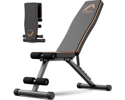 Halterbanken - Verstelbare fitnessbank - 7-in-1 buikspiertraining - 300 kg draagvermogen - Met 2 spanningsriemen - Oranje