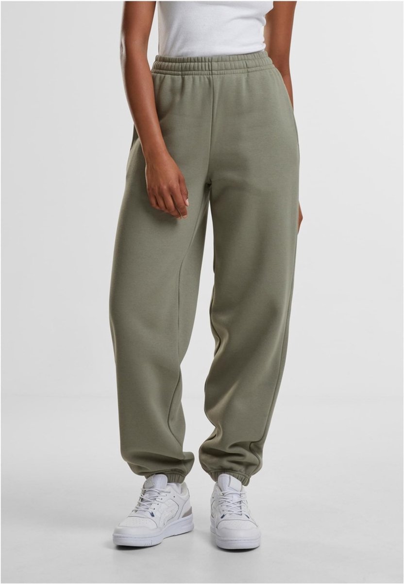 Urban Classics Fluffy Dames joggingbroek M Olijfgroen