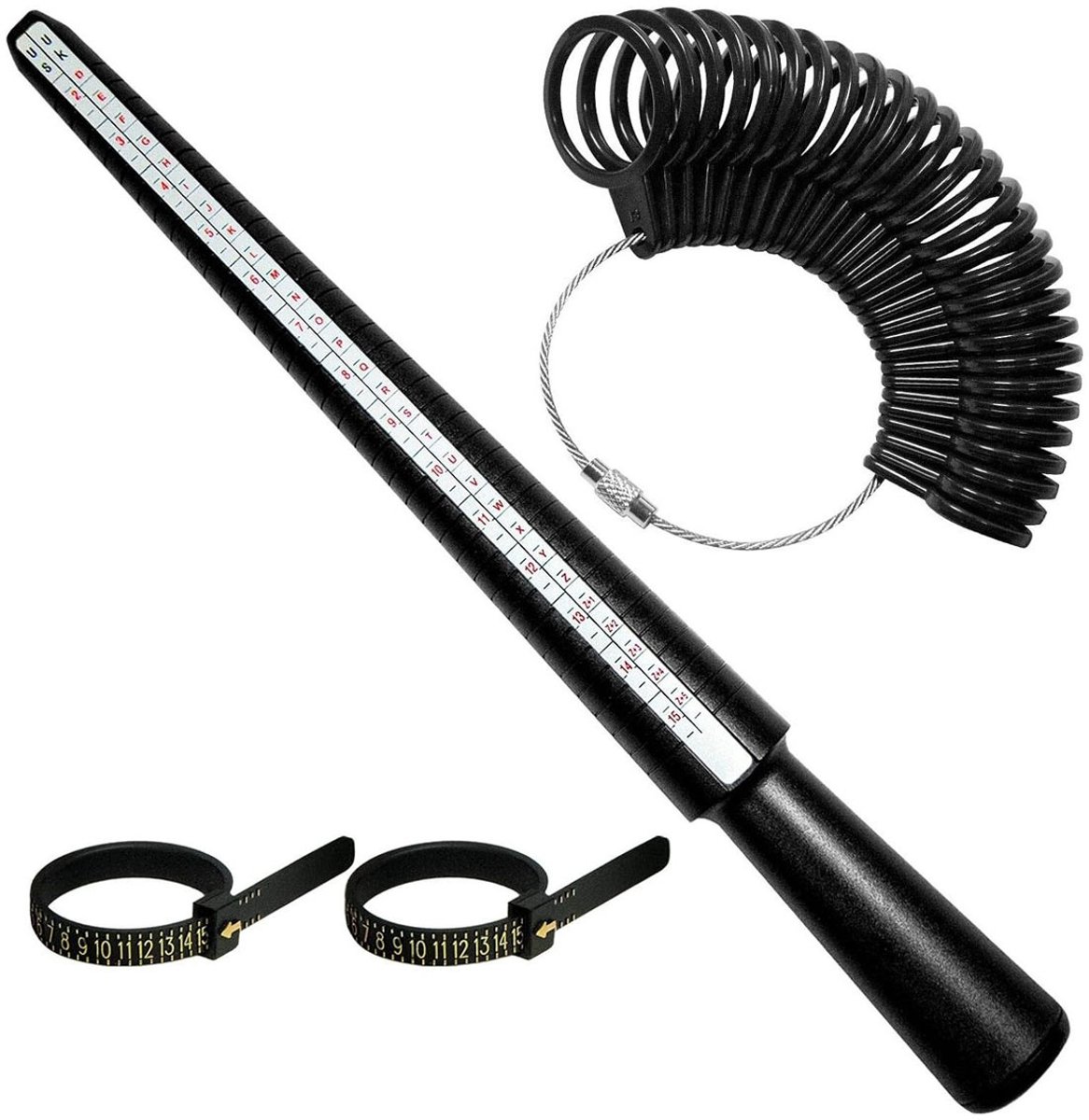 EXCITAT 4 stuks - Ringmeter - Vingermeetset - Ringmeetringen - Geschikt voor EU-, VS- en VK-maten