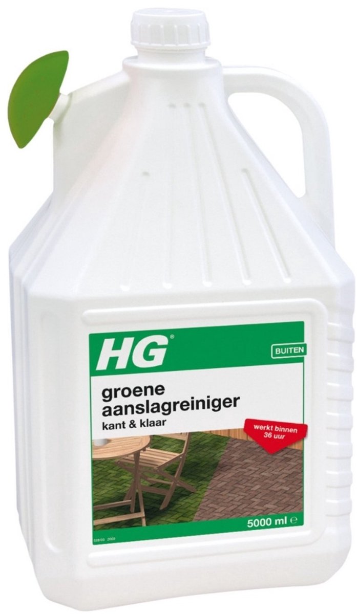 2 x HG - Buiten - Groene Aanslagreiniger - Kant & Klaar - Resultaat Binnen 36 Uur - 5L - Groene Aanslag Verwijderen - Groene Aanslag Reiniger - Terrasreiniger - Balkonreiniger - Buitenreiniger van Merkloos	 — afbeelding 2