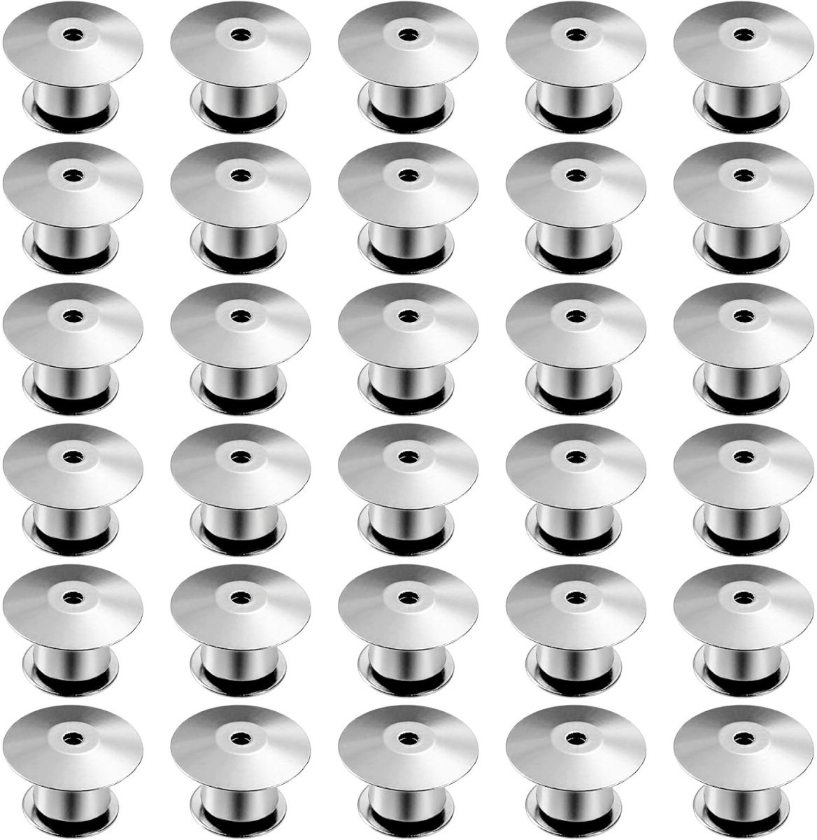 EXCITAT 30 stuks - Metalen slot - Broche sluiting - Platte kop - Geschikt voor sieraden broches, badges, spelden, hoeden - Zilver