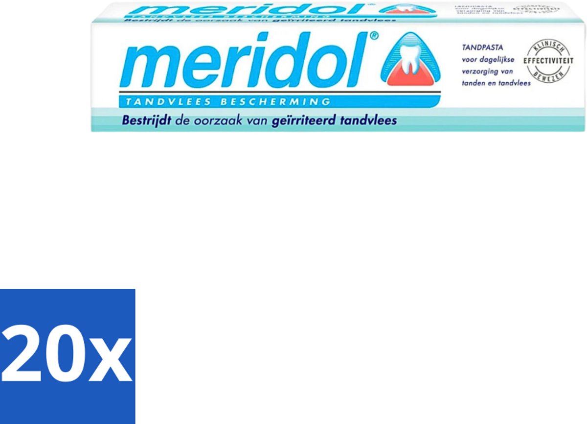 20 x Meridol Tandpasta Tandvleesbescherming 75 ml - Tandpasta - Tandvleesbescherming - Geïrriteerd Tandvlees - Antibacterieel - Plaque