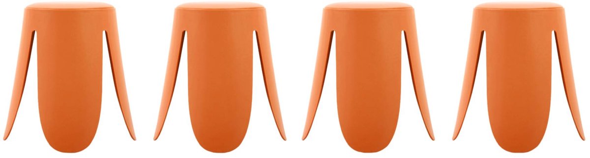 sweeek - Set van 4 stapelbare krukken in kunstleer, niki ø30 / 44 x h46cm