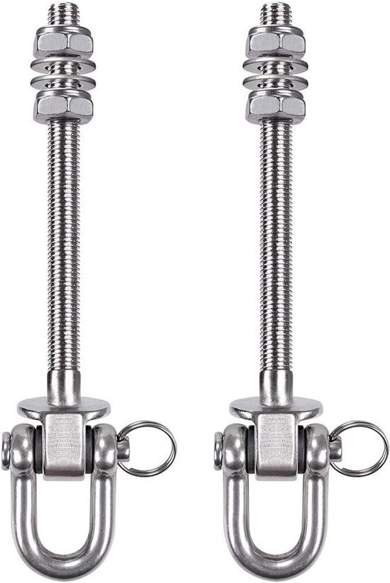 Cintre robuste en acier inoxydable - Capacité de charge 300 kg - 23 cm - Crochet de balançoire en bois et acier - Convient aux hamacs de yoga, hamacs, sacs de choc et balcons