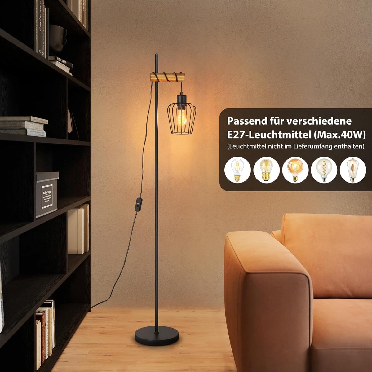 Glitzerlife Vintage Staande Lamp - 146cm Industrieel Design thumbnail 2