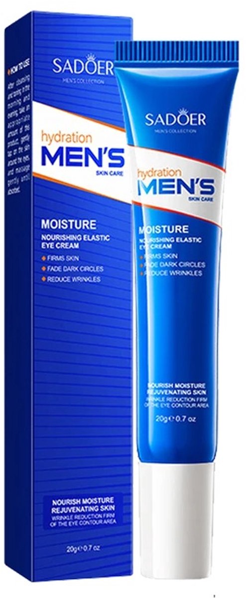 SADOER MEN'S Skin Care | Oogcrème | Rimpel creme | Anti Aging | Tegen Wallen & Donkere kringen -Eye Cream- Oogcrème voor mannen| Verhelderende Oogcrème, Oogcontour | Maskeren & Verwijderd Zwarte wallen onder de ogen | Hydraterend & Versterkt de huid